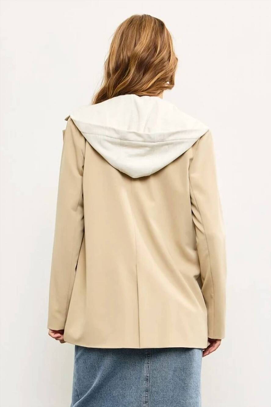 NEW MABLE edina long sleeve blazer in beige - Picture 5 of 5